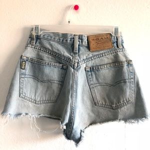 High waisted distressed shorts